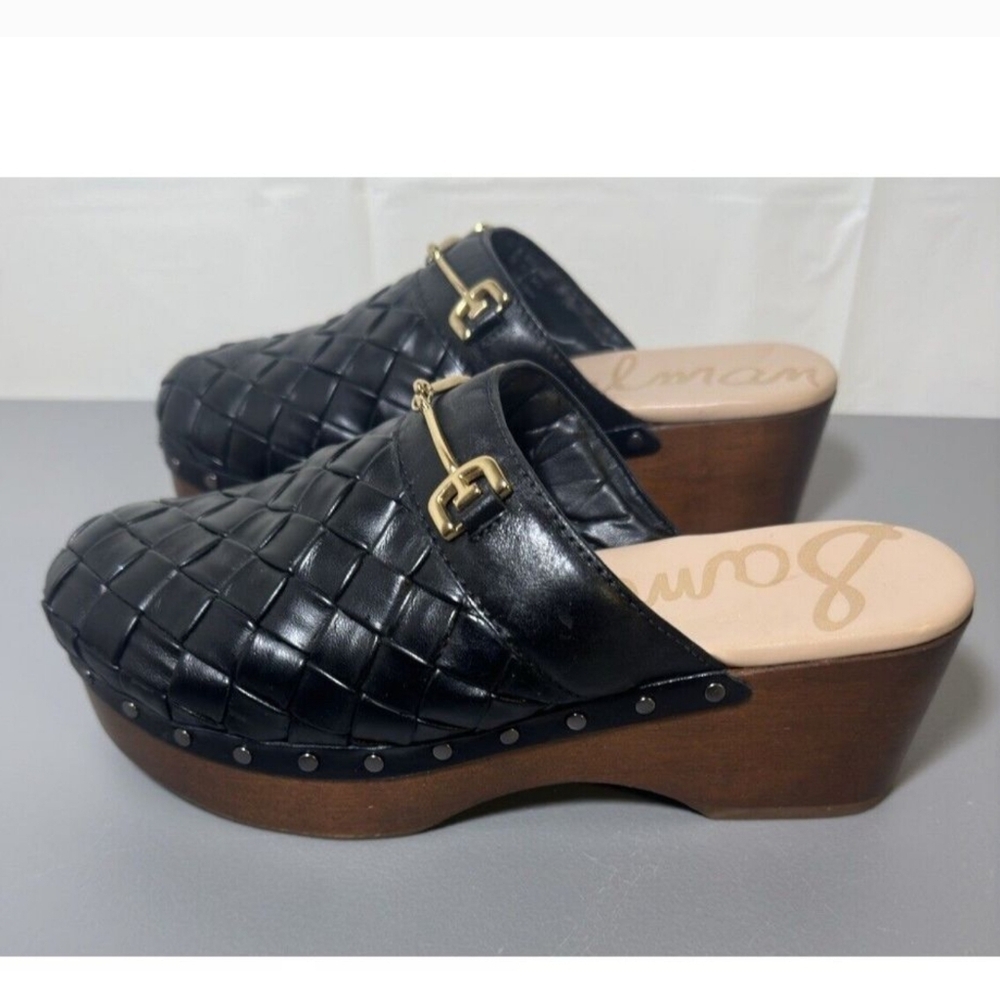 EUC Sam Edelman Halle Black Leather Clog 7.5 - Picture 3 of 16